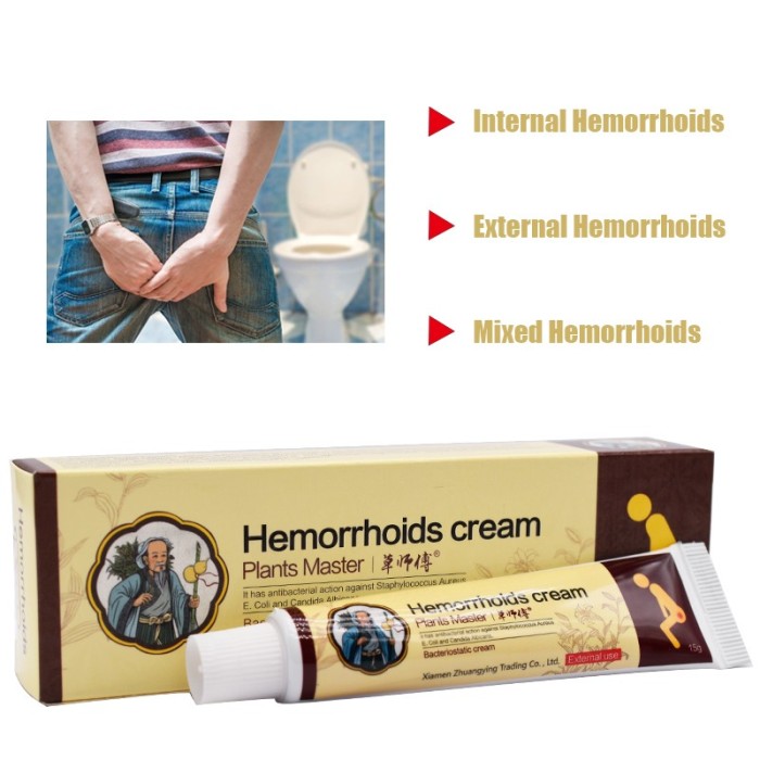 CaoShiFu*2 bucati- Cremă hemoroizi externi, interni, fisuri anale, s&acirc;ngerare, durere, antiinflamator