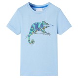 Tricou pentru copii cu m&acirc;neci scurte, albastru deschis, 128, vidaXL