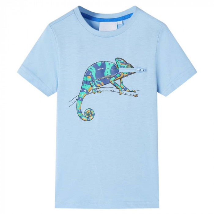 Tricou pentru copii cu m&acirc;neci scurte, albastru deschis, 128