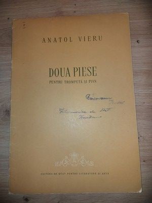 Doua piese pentru trompeta si pian- Anatol Vieru foto