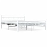 vidaXL Cadru de pat, alb, 160 x 200 cm, metal