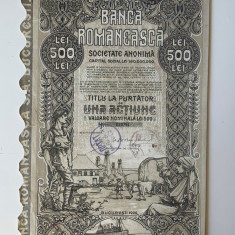 Banca Romaneasca - Titlu la purtator de una actiune - Bucuresti - 1920