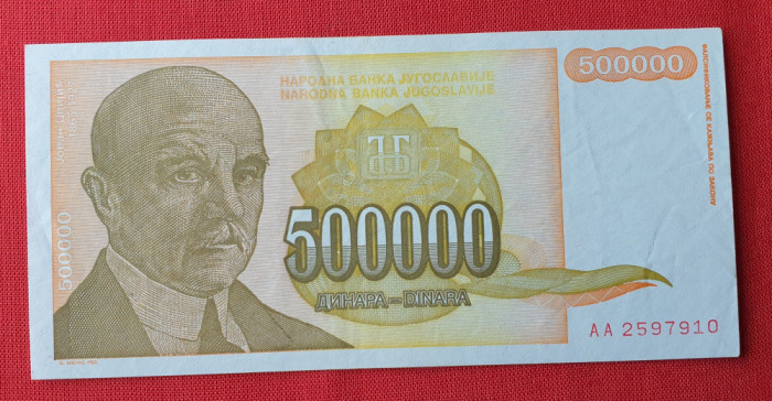 500.000 Dinara anul 1994 Bancnota 500 Mii dinari - Iugoslavia - Jugoslavije