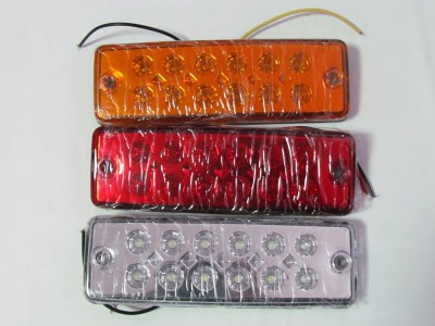 Lampa laterala 12 LED-uri 24v lumina rosie foto