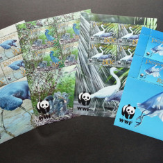 WWF PENRHYN 2008-Egrete-Blocuri cu 4 serii de cate 4 rimbre nwatampilate MNH