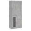 Dulap inalt, gri beton, 69,5x34x180, lemn compozit