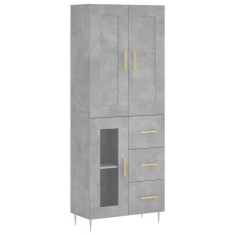 Dulap inalt, gri beton, 69,5x34x180, lemn compozit