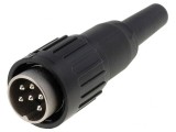 Mufă DIN 6 pini drept pe cablu argintat 300V 5A