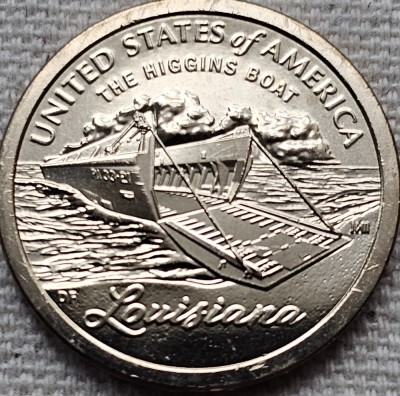 1 Dollar 2023 USA, Louisiana, Higgins Boat, Innovation , unc, lit.D foto