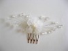 Ac de păr mireasă cu cristale, accesoriu nuntă argintat, handmade