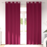 vidaXL Perdele cu perdele 2 pcs Roșu Vin 260 x 140 cm Poliester
