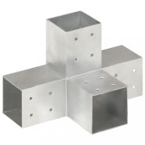 vidaXL Conector de grindă, formă X, 81 x 81 mm, metal galvanizat