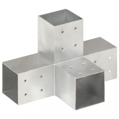 vidaXL Conector de grindă, formă X, 81 x 81 mm, metal galvanizat foto