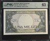 1000 lei Mai 1944 PMG65 UNC bancnota gradata, Litera