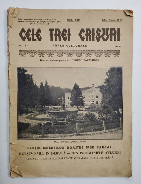 CELE TREI CRISURI , ANALE CULTURALE , NR. 7-8 , ANUL XXIII , IULIE - AUGUST , 1942