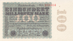 Bancnota Germania 100.000.000 Marci 1923 - P107a UNC foto