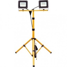 Proiector LED cu stativ HOME FLS 2/30 SMD, 2 x 30W, 2250 lumeni, negru-galben