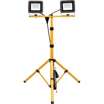 Proiector LED cu stativ HOME FLS 2/30 SMD, 2 x 30W, 2250 lumeni, negru-galben foto