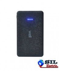 Acumulator extern powerbank 4000mAh 2.1A negru Well foto