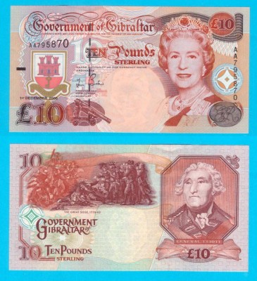 Gibraltar (p#32) 10 Pounds 2006 UNC &amp;#039;Marele Asediu 1779&amp;#039; serie: AA795870 foto