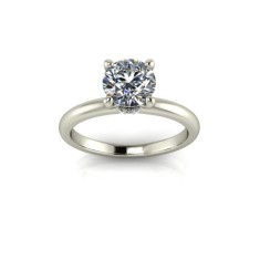 Inel de logodna din aur alb 14K , piatra zirconiu - 48