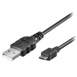 Cablu USB la micro USB negru 1 ml. TED284864 - PM1, Oem