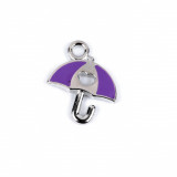 Pandantiv decorativ metalic 13 x 15 mm Umbrela violet