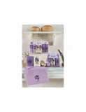 Set 6 Prosoape Bucatarie Home, Bumbac, Model Lavanda, Mici, Absorbante