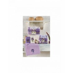 Set 3 prosoape de bucatarie mici cu model lavanda