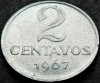 Moneda 2 CENTAVOS- BRAZILIA, anul 1967 *Cod 1610, America Centrala si de Sud