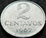 Cumpara ieftin Moneda 2 CENTAVOS- BRAZILIA, anul 1967 *Cod 1610, America Centrala si de Sud