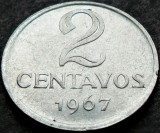 Cumpara ieftin Moneda 2 CENTAVOS- BRAZILIA, anul 1967 *Cod 1610, America Centrala si de Sud