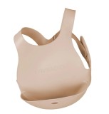 Baveta Flexi Bib Minikoioi, 100% Premium Silicone , Bubble Beige