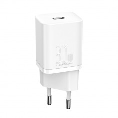 Încărcător De Perete Rapid Baseus Super Si 1C USB Tip C 30 W Putere Delivery Quick Charge Alb (CCSUP-J02)