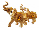 Cumpara ieftin Statuete decorative, 2 Elefanti, Auriu, 21 cm, GXL023