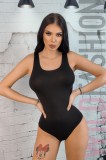 Q757-1 Body casual din bumbac elastic cu inchidere inghinala, S