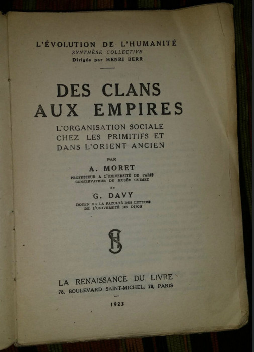 Des clans aux empires / par A. Moret et G. Davy