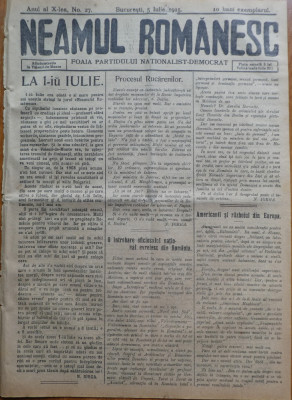 Ziarul Neamul romanesc , nr. 27 , 1915 , din perioada antisemita a lui N. Iorga foto
