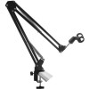 Stativ Microfon Birou Reglabil Flexibil Studio Inregistrari Podcast + Suport Nuca Microfon, Brat 78cm, Negru