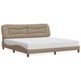 Cumpara ieftin Cadru de pat fara saltea, Hvar, cappuccino, 200x200 cm, piele ecologica
