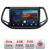 Navigatie Jeep Compass 2017 B-739 Android Ecran QLED octa core 4+64 carplay android auto KIT-732+EDT-E310V3 CarStore Technology