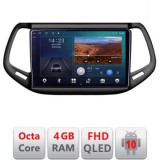 Navigatie Jeep Compass 2017 B-739 Android Ecran QLED octa core 4+64 carplay android auto KIT-732+EDT-E310V3 CarStore Technology