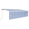 Copertina retractabila manual cu stor&amp;LED, albastru&amp;alb, 5x3 m