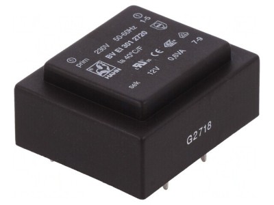 Transformator &amp;Icirc;ncapsulat 0,6VA 230VAC 12V 50mA PCB foto