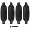 vidaXL Bară Protecție Barcă PVC, 58.5x16.5 cm, Negru, Set 4 + Pompă - Apărătoare Gonflabilă Ambarcațiuni