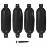 VidaXL Bară de protecție barcă, 4 buc., negru, 58,5x16,5 cm, PVC