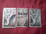 Serie mica URSS 1938 - Expeditia Polara - Aviatie - 3 valori stampilate