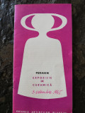 Autograf si dedicatie Perahim, expozitie ceramica 1965, sala Dalles, rarisim