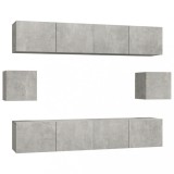 Cumpara ieftin Set dulap TV, 6 piese, gri beton, lemn prelucrat