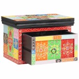 Set de 2 noptiere 40x30x28 cm din lemn masiv de mango și lemn lung